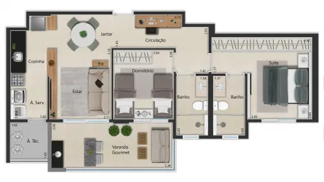 imagem 1 - Apartamento para venda Residencial Monterrey 2 dormitórios, 1 suíte, 2 vaga imagem 1 - Apartamento para venda Residencial Monterrey 2 dormitórios, 1 suíte, 2 vaga