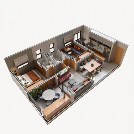 imagem 1 - Apartamento 2 dormitórios para locação no Jardim das Oliveiras imagem 1 - Apartamento 2 dormitórios para locação no Jardim das Oliveiras
